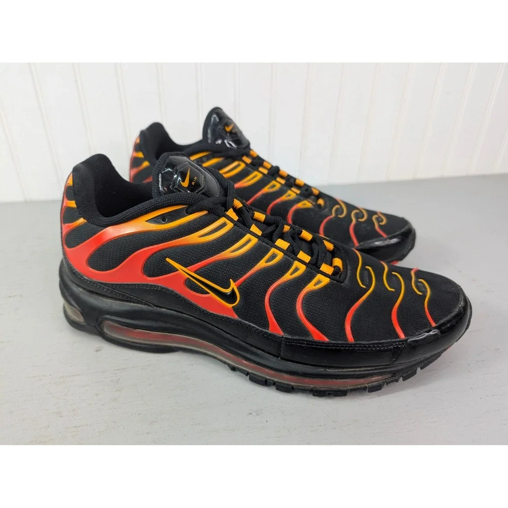 Nike Air Max 97 Plus Shock AH8144-002 Sneakers Men's Size 11‎ Orange Black Red